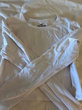 Hollister Scoop Neck Long Sleeve Top — Pale Pink